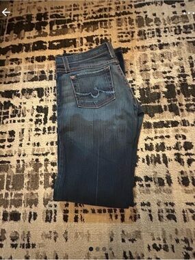 Classic Women's Boot Cut Jeans in Dark Blue Denim #y2k
